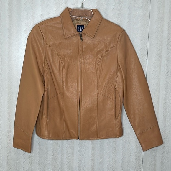 🆕 GAP Leather Jacket Size S - Picture 2 of 5